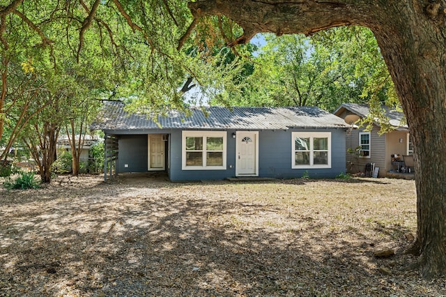 view of single story home