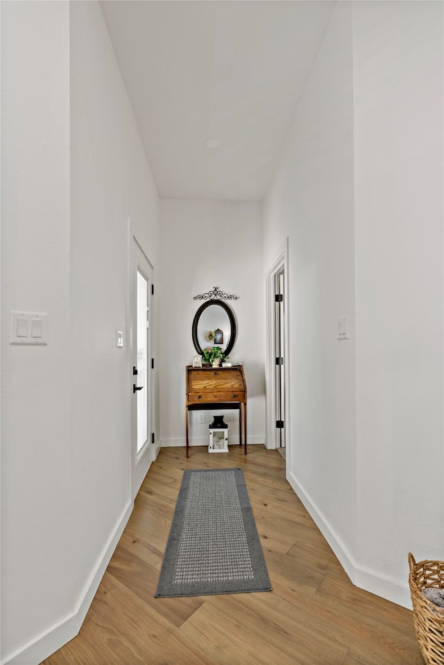 entryway with light wood-type flooring