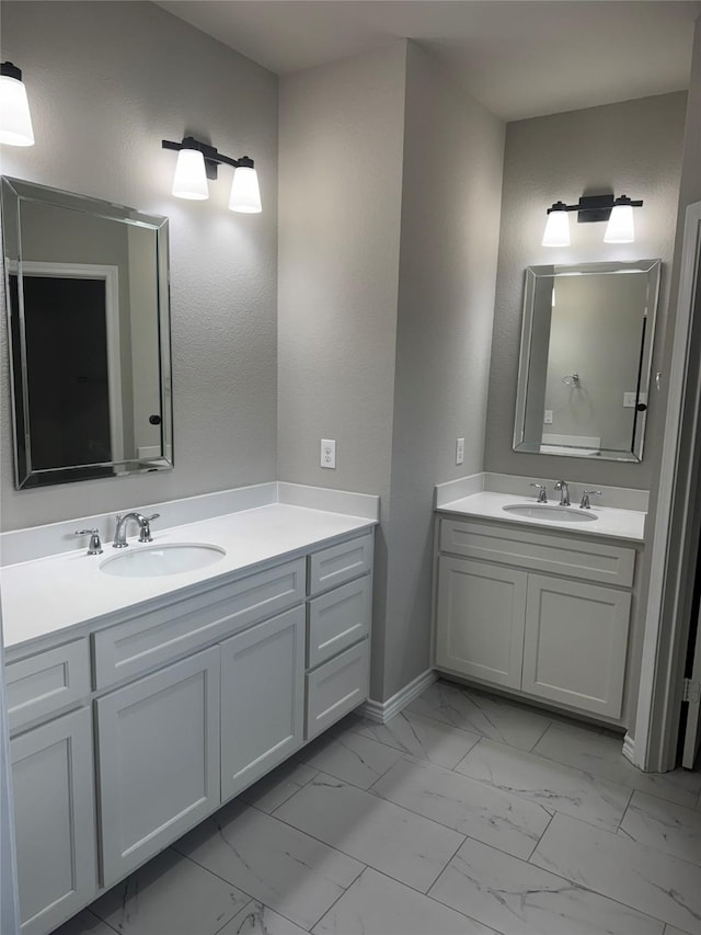 514 Sheer Bliss Ln, Fort Worth, TX 76114 - bathroom with marble finish flooring and vanity