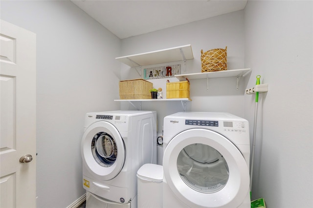 laundry area featuring washer and dryer