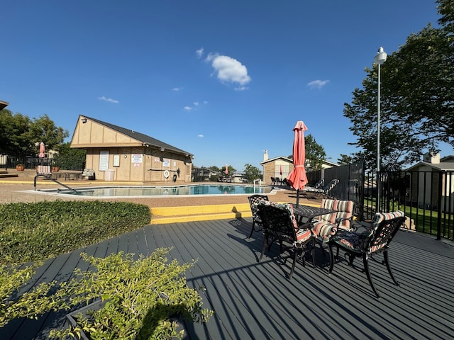 311 Oak Shadow Cir, Bedford, TX 76021 - deck with a community pool