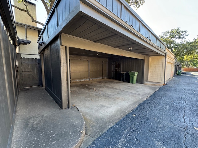 view of garage