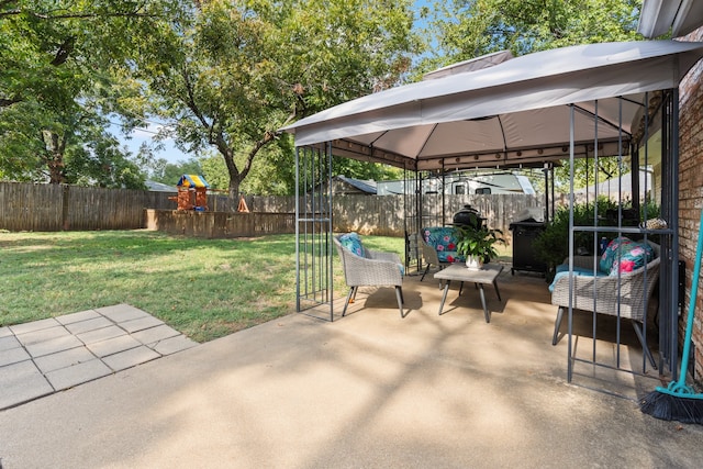 view of patio with a gazebo