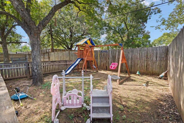 view of yard featuring a playground