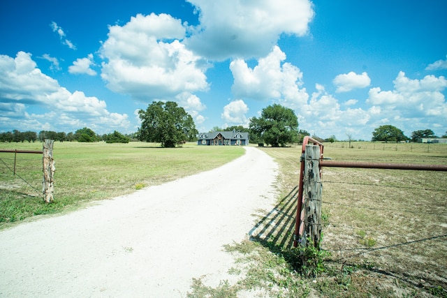 view of street featuring a rural view