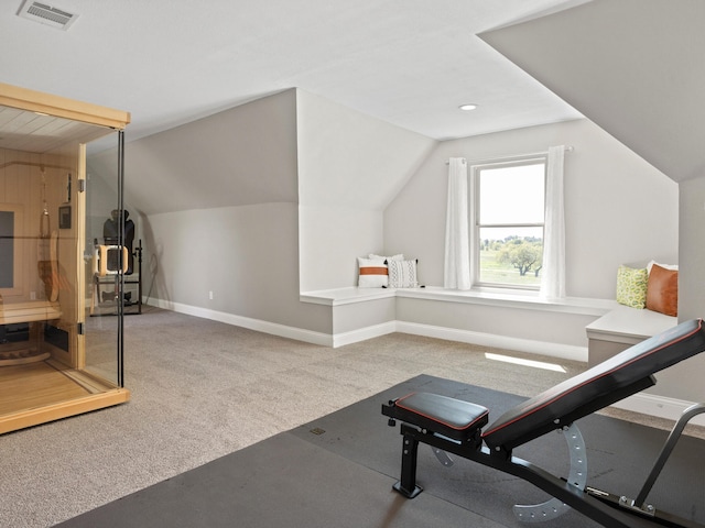 living room featuring light wood-type flooring and lofted ceiling