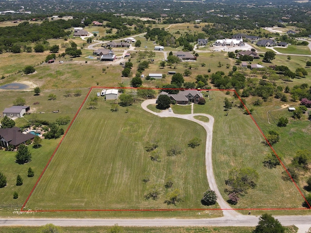 bird's eye view with a rural view