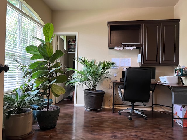 11536 Clover Knoll Dr, Frisco, TX 75035 - home office with dark wood-style flooring