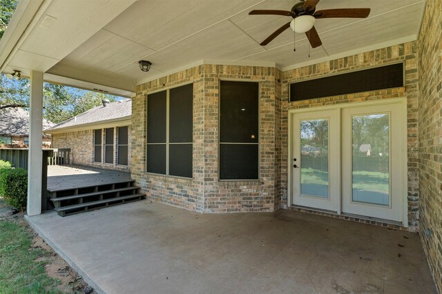 view of patio / terrace with ceiling fan