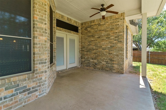 view of patio / terrace with ceiling fan