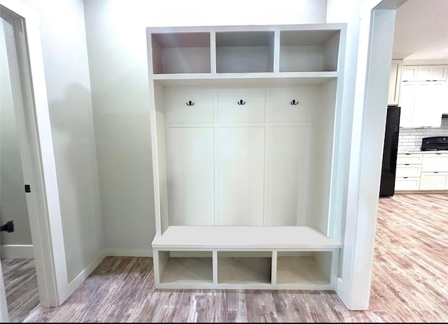 mudroom featuring light wood-type flooring