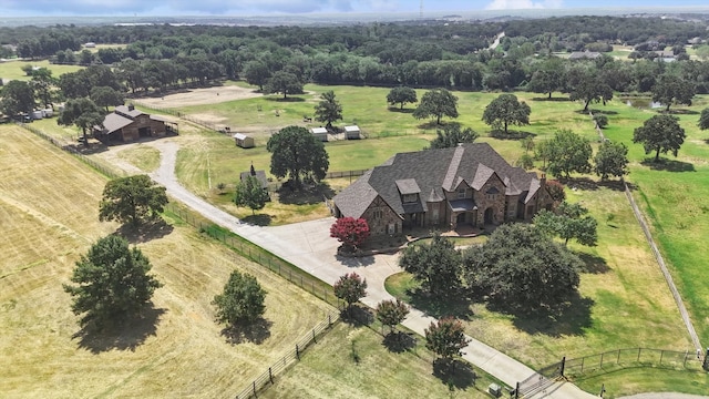 bird's eye view with a rural view