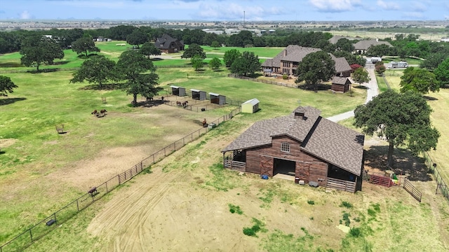 aerial view featuring a rural view