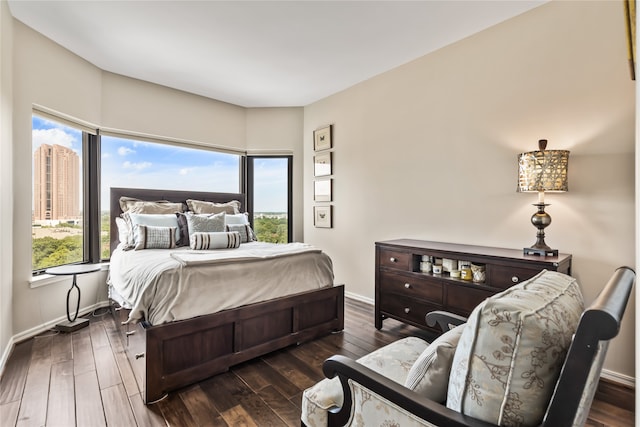 bedroom featuring dark wood-type flooring