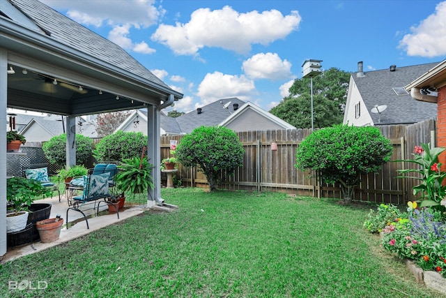 view of yard with a patio area