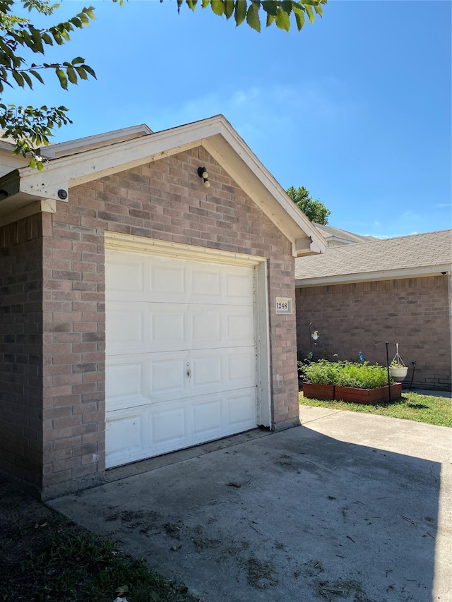 view of garage