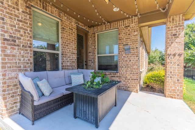 view of patio featuring outdoor lounge area