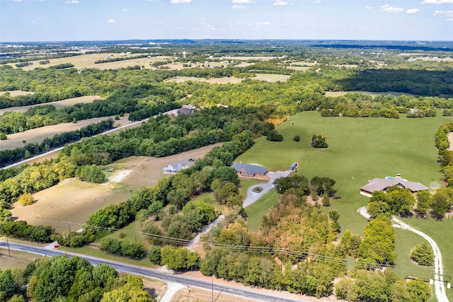 bird's eye view with a rural view