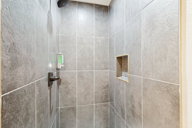 interior details featuring tiled shower