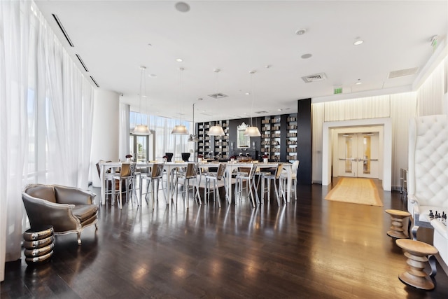 dining room featuring dark wood-type flooring