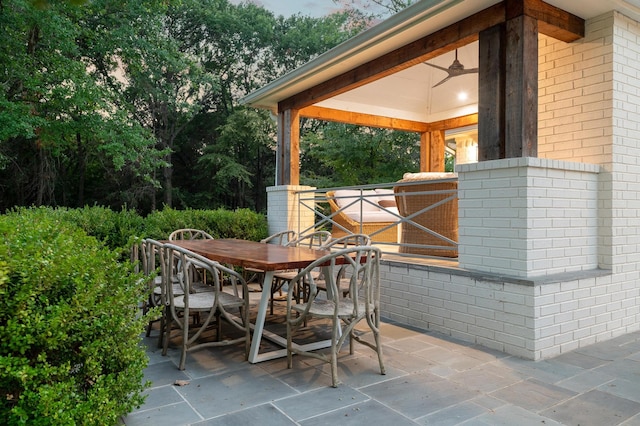 view of patio / terrace with ceiling fan