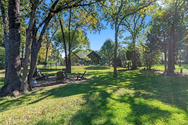 view of yard with a gazebo