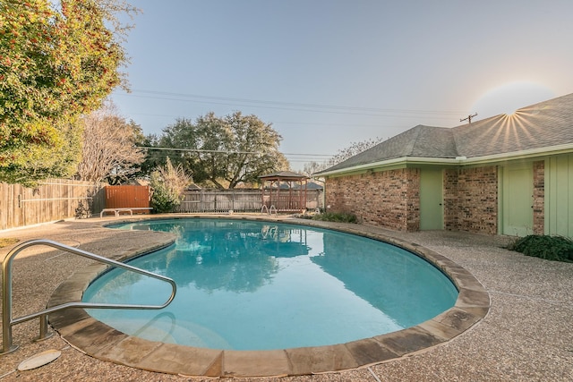 view of pool featuring a gazebo