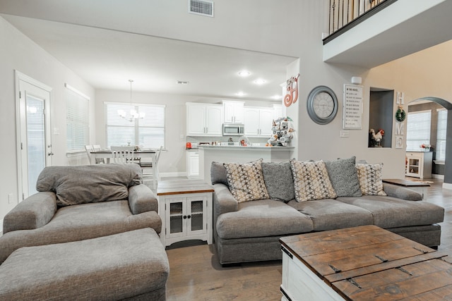 living room featuring hardwood / wood-style flooring