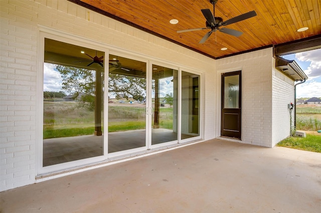 view of patio / terrace with ceiling fan