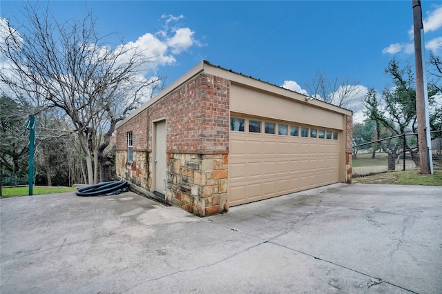 view of garage