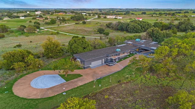 drone / aerial view with a rural view