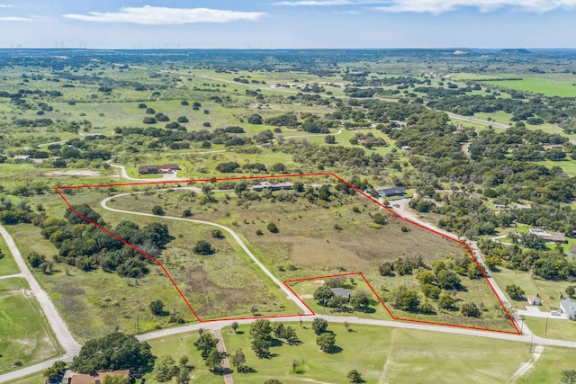 aerial view featuring a rural view