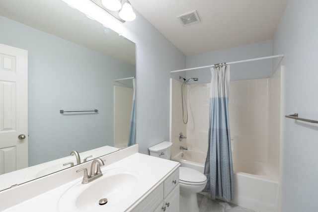 6532 Sierra Madre Dr, Fort Worth, TX 76179 - bathroom featuring vanity, toilet, visible vents, and shower / bath combo