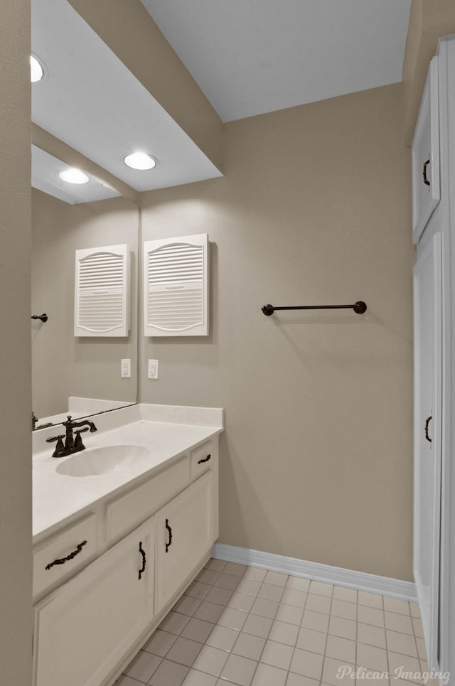 bathroom featuring vanity and tile patterned floors