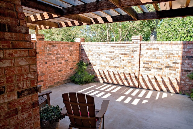 view of patio with a pergola