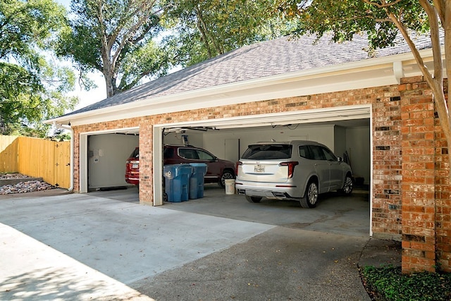 view of garage