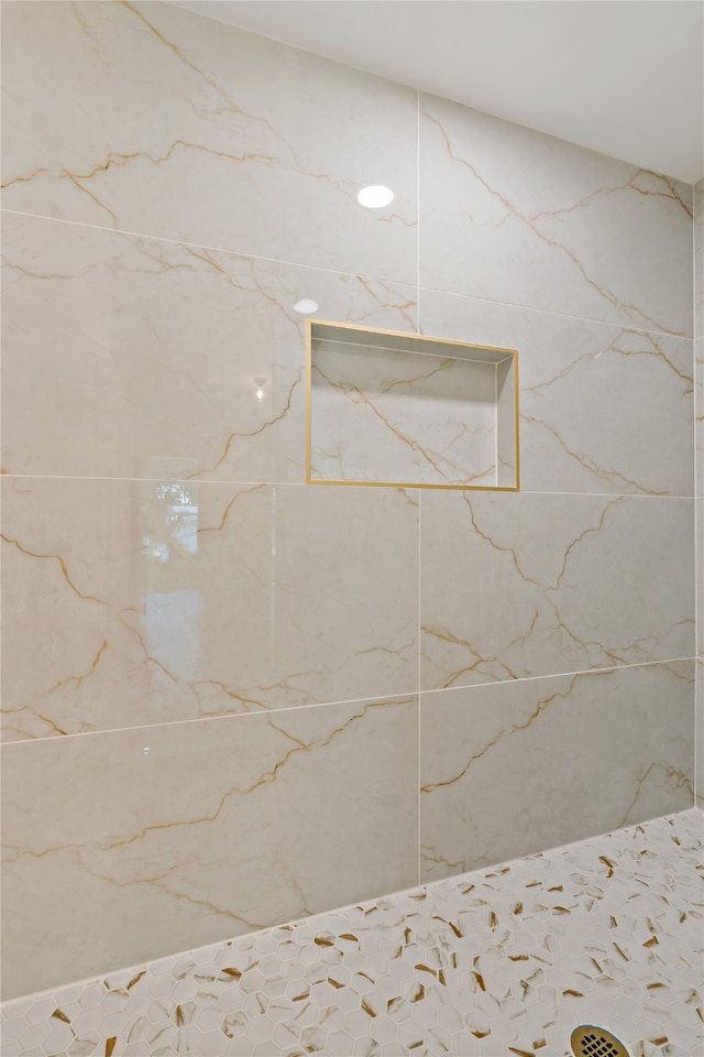 interior details with tiled shower