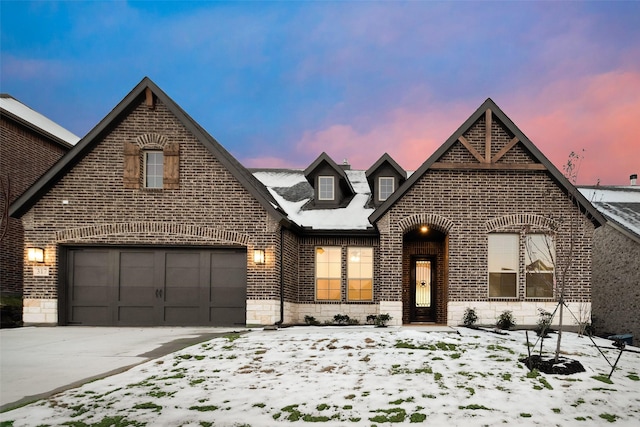 view of front of home with a garage