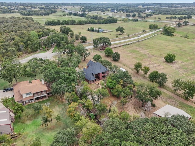 drone / aerial view with a rural view