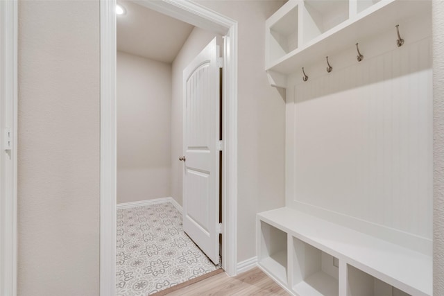 mudroom featuring light wood-type flooring