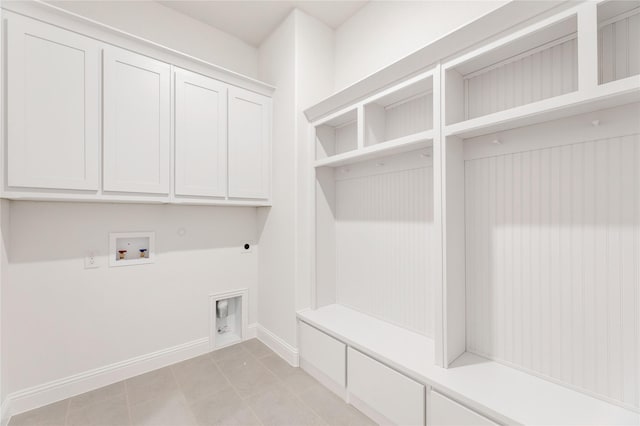 mudroom with light tile patterned floors