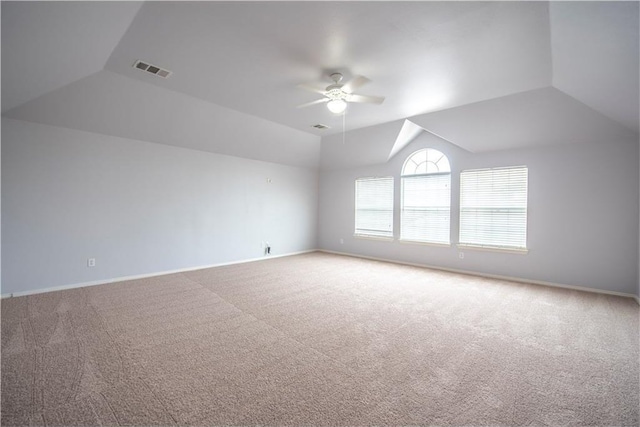 6321 Bear Run Rd, The Colony, TX 75056 - bonus room featuring vaulted ceiling, a ceiling fan, carpet, and baseboards