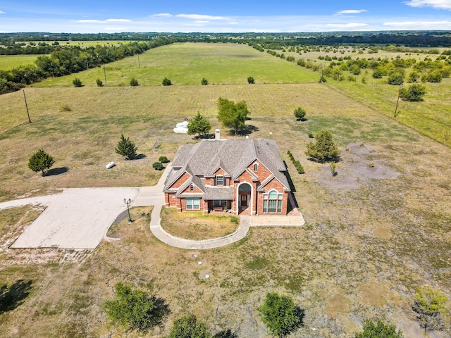 drone / aerial view featuring a rural view