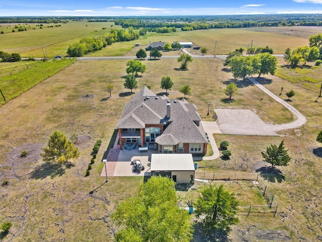 aerial view featuring a rural view