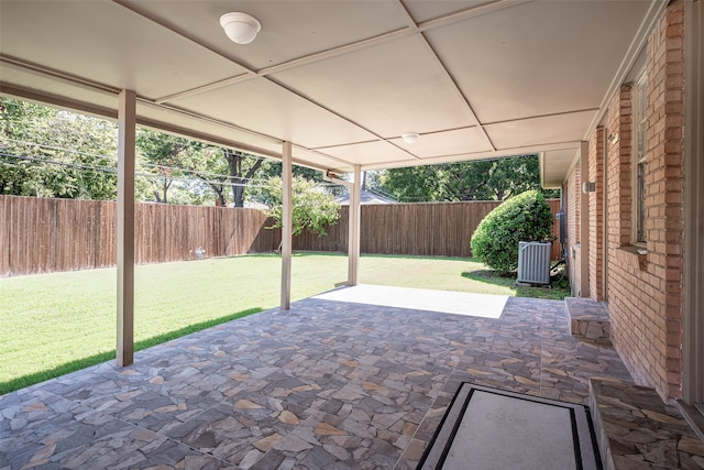 view of patio featuring central AC unit