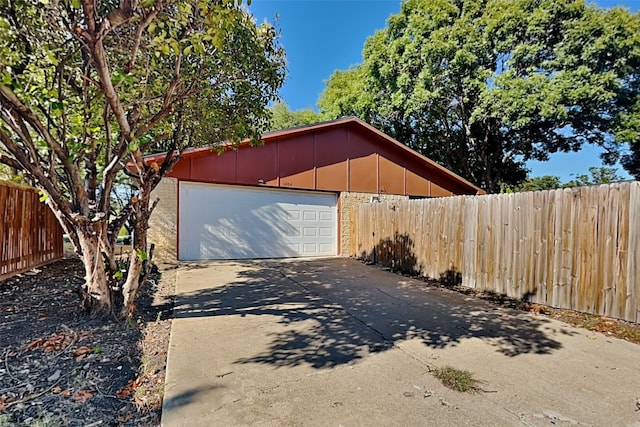 view of garage