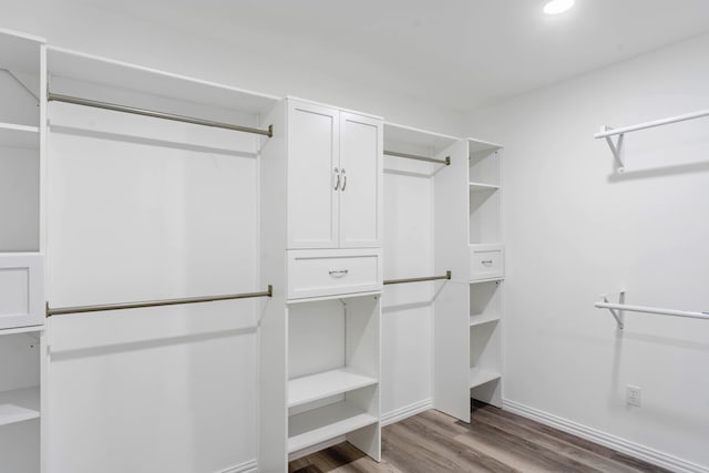 spacious closet featuring hardwood / wood-style floors