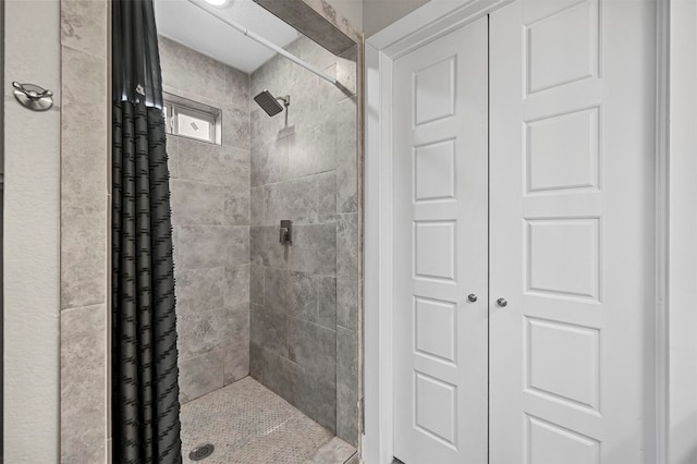 bathroom featuring walk in shower