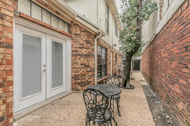 view of patio / terrace featuring french doors