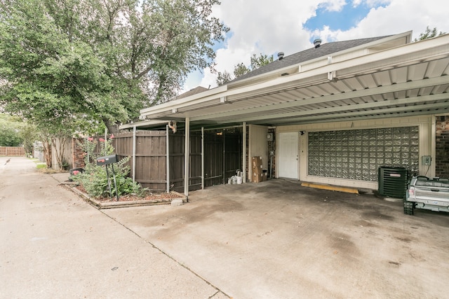 view of garage